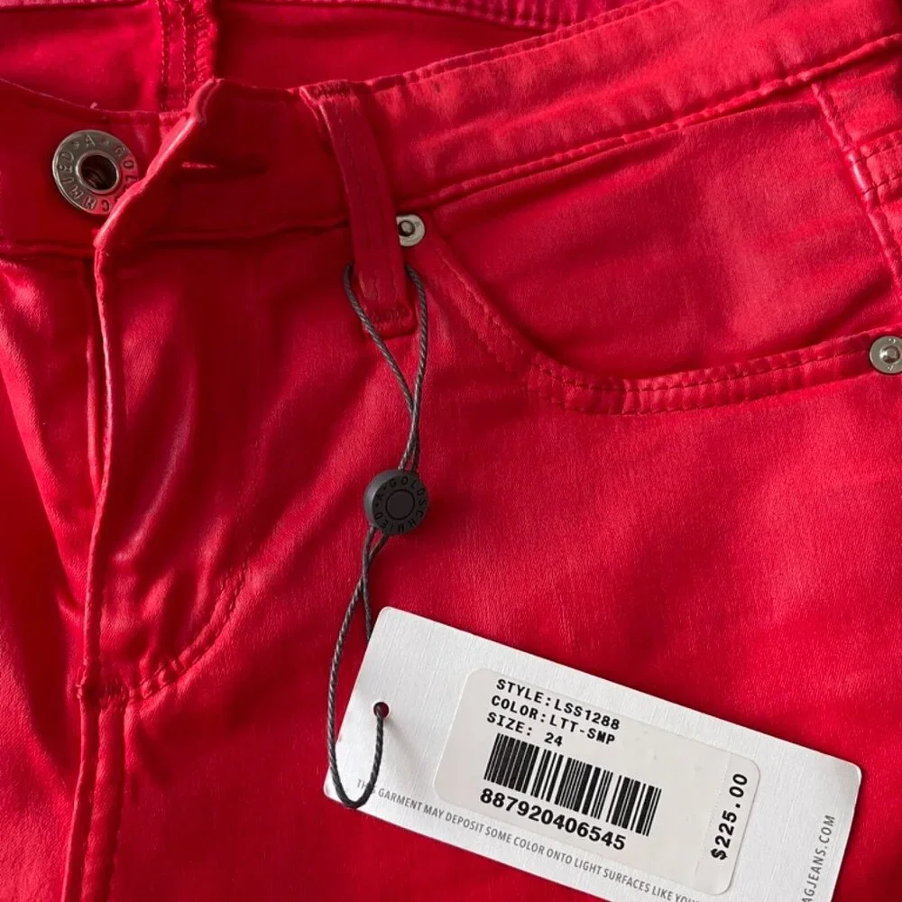 AG Adriano Goldschmied Women's Farrah Skinny Fit style LSS1288 Jeans RED Size 24 - Picture 12 of 12